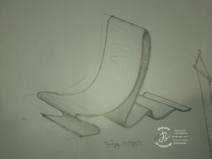 fauteuil unique en forme de feuille